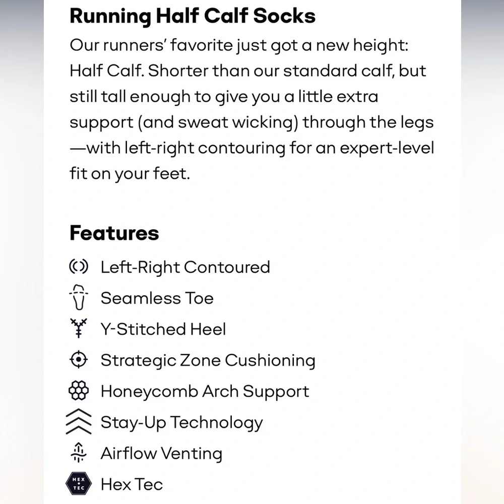Bombas New 3 pair RUN Half Calf Socks X Large White Running Socks w/ Black